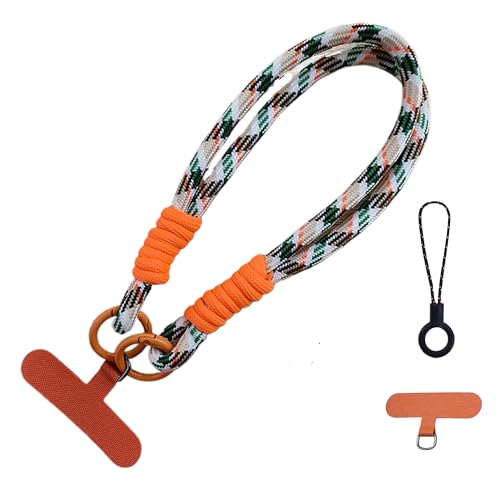 [DELUXEFOX] スマホ ハンド ストラップ 携帯ストラップ アウトドア スマホ ハンドストラップ リストストラップ 極太で丈夫 オシャレ かわいい 落下防止 紛失防止 全機種対応 ケースに挟むだけ (オレンジ)
