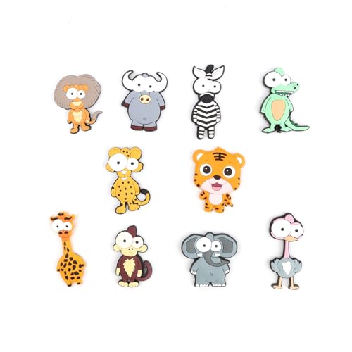 10 Piezas Manes Nevera Animales, AMONENZ Resina Juego Imanes Niños, Tablero Magnetico Niños, para Refrigerador, Pizarra Preescolar, Hogar, Aula
