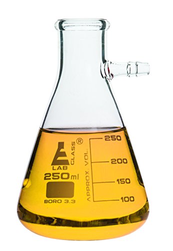 Filtering Flask, 250Ml - Borosilicate Glass - Conical Shape, With Integral Side Arm - White Graduations - Eisco Labs #TOP1