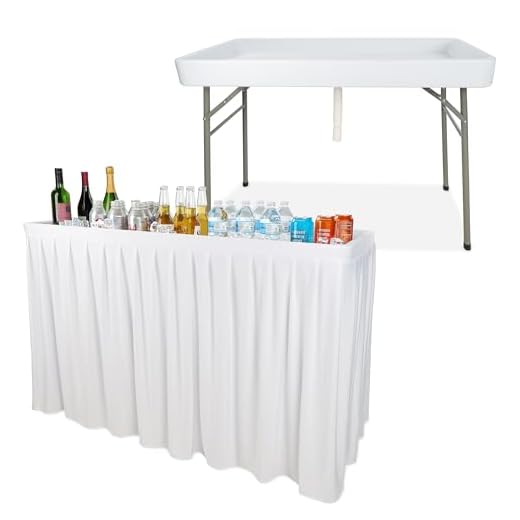 7Penn Folding Ice Cooler Table Mobile Bartender Station - 4ft Long Bar Cooler Table Outdoor Collapsible Tailgating Table for Buffet, Camping, Picnic, Party