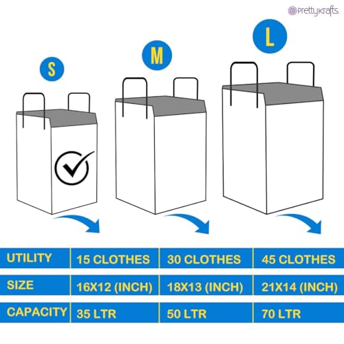 Image of PrettyKrafts 75 L Non Woven Batman Rectangular Foldable Large Laundry Bag /Basket With Lid & Handles, Freestanding Clothes Storage Organizer for Bedroom (36x36x53cm, Black, Set of 1)
