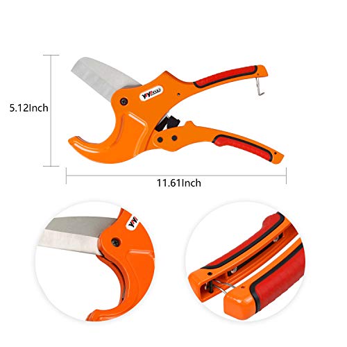 \"YIYITOOLS PVC Cutter, Ratcheting Pipe Cutters Cuts up to 2-1/2\"\" Pipe Capacity Cutting Tool. Ideal Pipe Cutter for Home Working and Plumbers\" (QF-1-004)