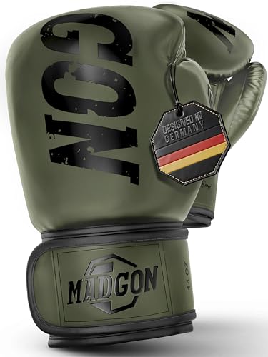 Prémiové boxerské rukavice MADGON vyrobené z nejlepšího materiálu pro odolnost, mužské a dámské kickboxerské rukavice pro bojová umění, MMA, sparing, Muay Thai a box 10 12 14 16 oz vč. taška