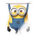 Spreadshirt Minions Merch Bob Hanging On Clothesline Sticker, 4 x 4', Transparent Glossy