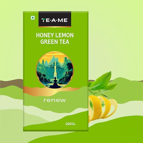Image of TE-A-ME Honey Lemon - Green Tea Bags 100 pcs | Green Tea - Lemon and Honey (Pack of 2)