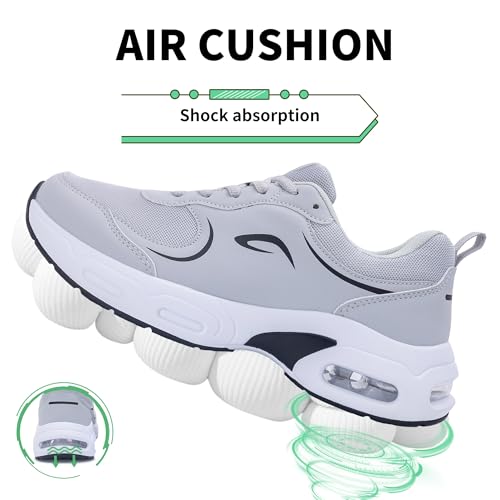 Womens Walking Shoes with Arch Support | Orthotic Sneakers for Plantar Fasciitis Foot Heel Pain Relief | Tennis Running Shoes Gray Size 7.54