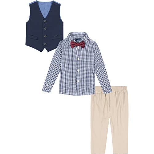 Image of Nautica Baby Boys 4-piece Suit Set with Dress Shirt, Vest, Pants, and Tie