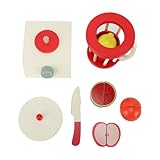CHICIRIS Spielzeug-Küchenzubehör, Obstpresse aus Buchenholz mit Tassenschneider für, Rollenspiel-Küchenset, Mixer-Spielzeug für Kleinkinder Zum Erlernen von Kochkünsten