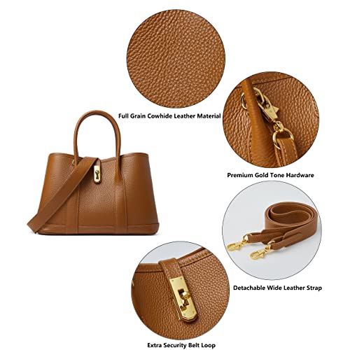 Bolso Satchel de Cuero Genuino para Mujer con Asa Superior miniatura 3