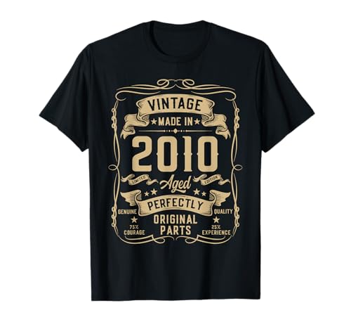 Vintage 2010 15yr 15th Birthday Gifts for Boys 15 Years Old T-Shirt