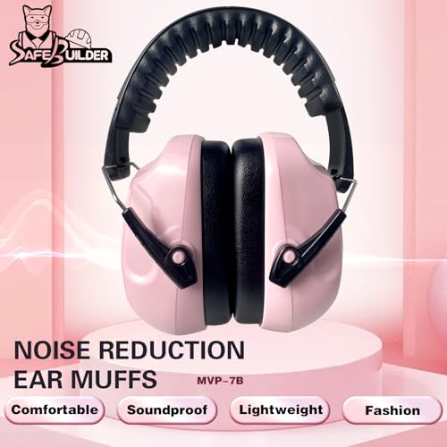 Image of SAFEBUILDER Ear Muffs Noise Reduction SNR 33dB Adjustable Lightweight Safety Earmuffs Sound Proof Noise Cancelling ANSI