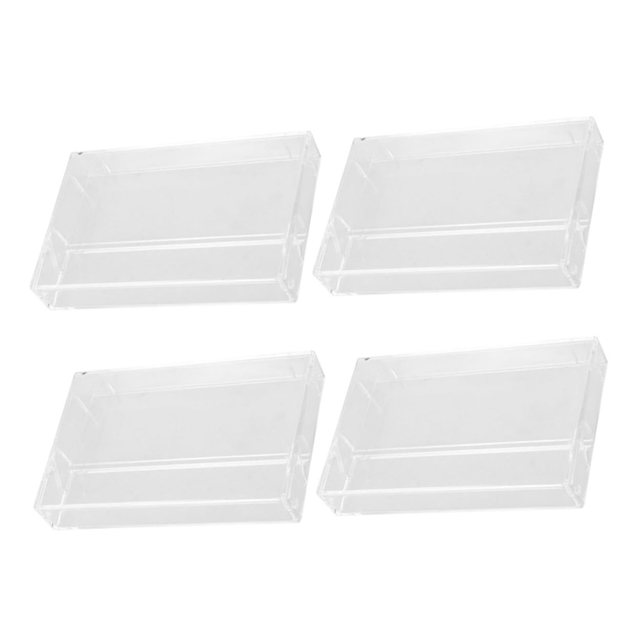Alipis 4pcs Portable Cassette Tape Storage Box Organizer Holder Set Clear Plastic Retro Music Tape Case Display Rack for Audio Office Home