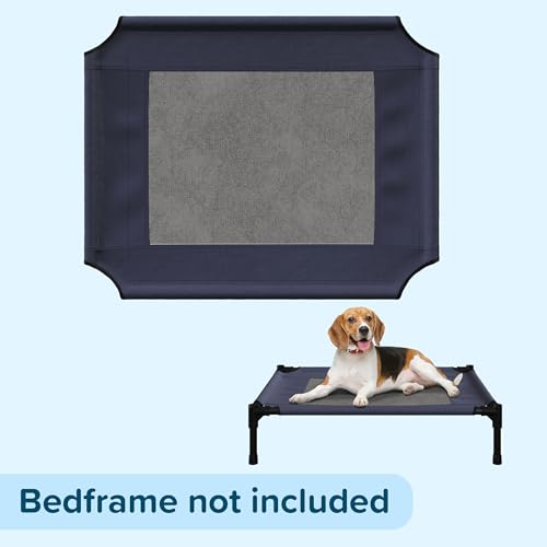 PETMAKER Elevated Dog Bed Cover - 30x24-Inch Replacement Pet Bed Cover with Mesh Panel - for Indoor/Outdoor Use - Dog Cot Not Included (Blue)