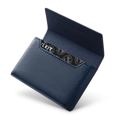VULKIT Business Card Holders Large Capacity for 30-40 Business Cards with RFID Blocking Magnetic Closure Navy 3.7 x 2.4 x 0.95 inches Business