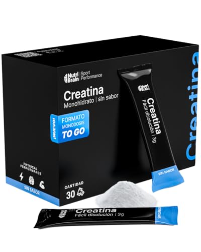 Creatina Monohidratada Sticks 3000 mg | Micronizada | Fuerza, Masa Muscular, Recuperación, Energía y Agilidad Mental | Sticks Monodosis 200 MESH | Vegano, Sin Gluten, No OGM | Para Hombre y Mujer