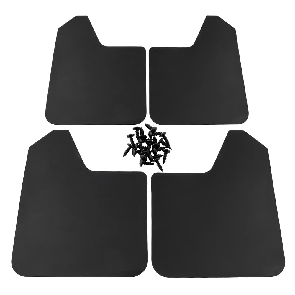 Mautopily 4er Set Universal Schmutzfänger, Spritzschutz mit Schrauben | Flexibler Auto Spritzschutz vorne & hinten. Schutz vor Schlamm & Steinschlag für PKW, SUV & Pickup, inkl. Zubehör.
