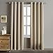 Rose Home Fashion Blackout Curtains Thermal Insulated Room Darknening Draperies 84 Inch Blackout Window Curtain Panels, 2 Pieces Blackout Curtains for Bedroom/Living Room, W52 x L84, Beige