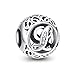 NINGAN Charme Lettre de l'alphabet Argent Sterling 925 Femmes Pearl Charm avec 5A Zircone Compatible pour Européen Bracelets (Lettre L)