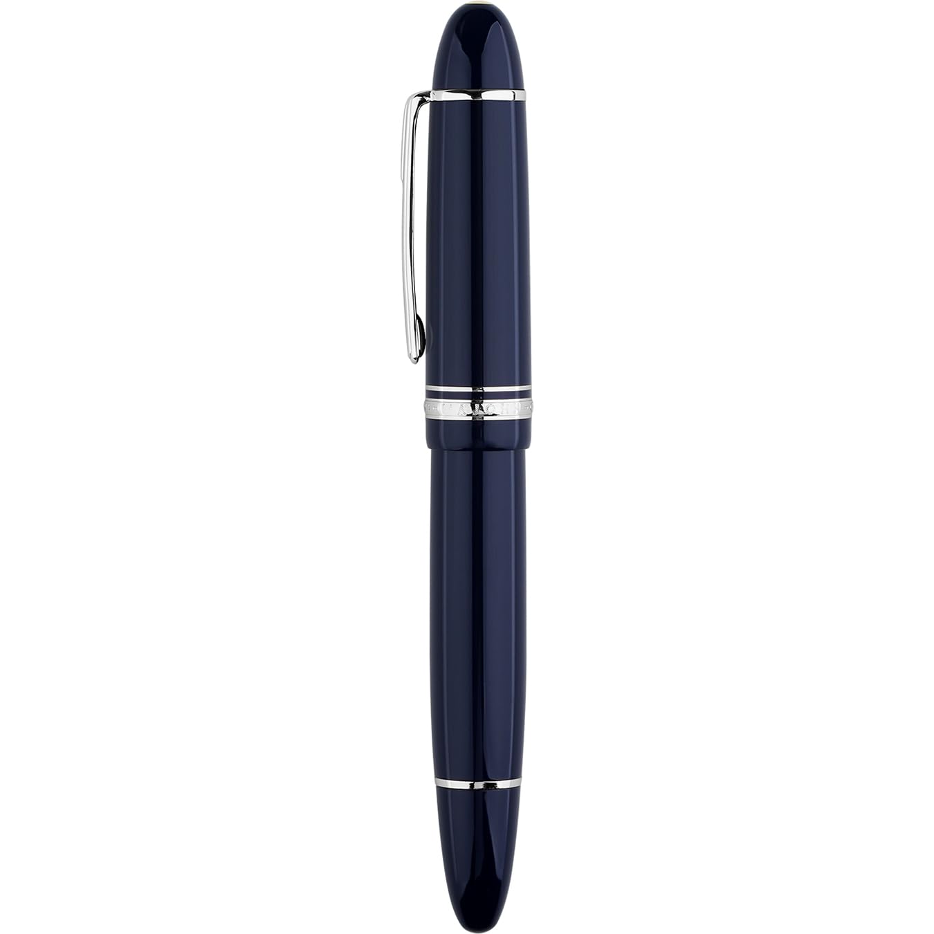 Erofa Majohn A2 Press Estilográfica Pluma Extra Fina Con Caja, Pluma De Tinta De Resina Azul Retráctil Con Juego De Bolígrafos De Escritura Convertidor (Versión De Clip Plateado