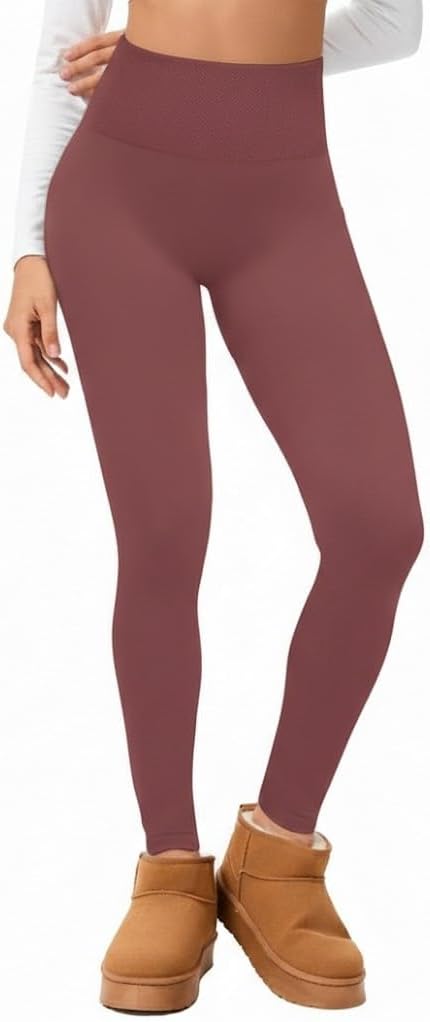 Hi Clasmix Fleece Lined Leggings Women - Seamless Thermal Winter High Waisted Tummy Control Thick Warm Yoga Pants