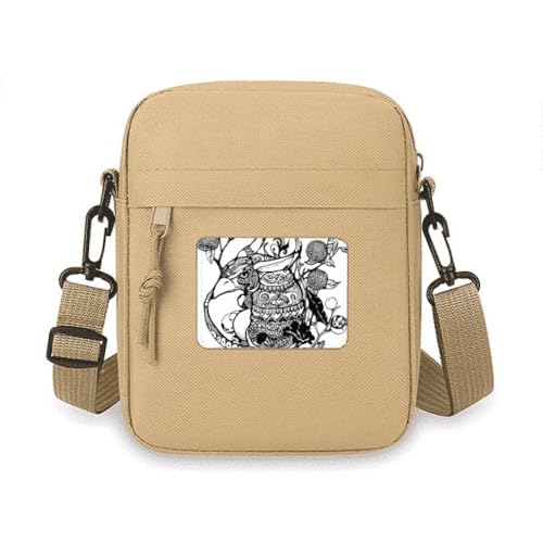 Sac à bandoulière pour téléphone portable pochette femme motif montagnes rivières mini sacoche