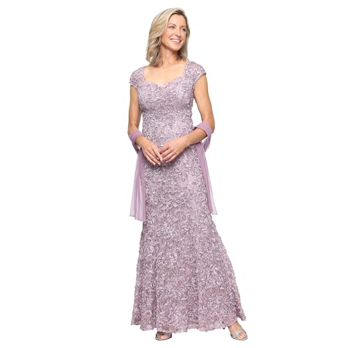 Image of Alex Evenings Women's Long Sleeveless Mother of the Bride Dress with Shawl (Petite and Regular Sizes)