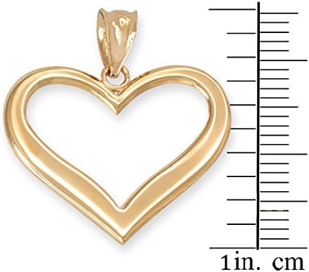 Polished 10k Yellow Gold Love Charm Open Heart Pendant - Image 2
