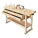 Olympia Tools 60-Inch Rubber Hardwood Workbench with 4-Drawers - 450lbs Weight Capacity Heavy Duty Portable Wood Work Bench Table for Garage, Workshop, Home Storage - Woodworking Wooden Workbenches