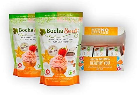BochaSweet and BochaBar Package, 1 LB (Pack of 2) BochaSweet | The Supreme Sugar Replacement, Vanilla Almond Crunch BochaBar (12 count), Perfect For Keto