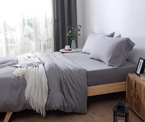 Zenn Natural - Funda Nórdica 4 Estaciones - Taco Seda - 100% Tencel Lyocell - Extrasuave - Ecológica - Hipoalergénica - Transpirable (Gris Acero, Cama 90 (150x220 cm))
