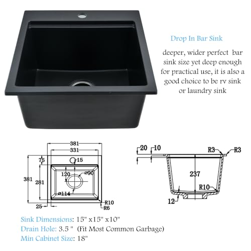 Évier de cuisine cuve sous plan design minimaliste finition graphite mat - 8