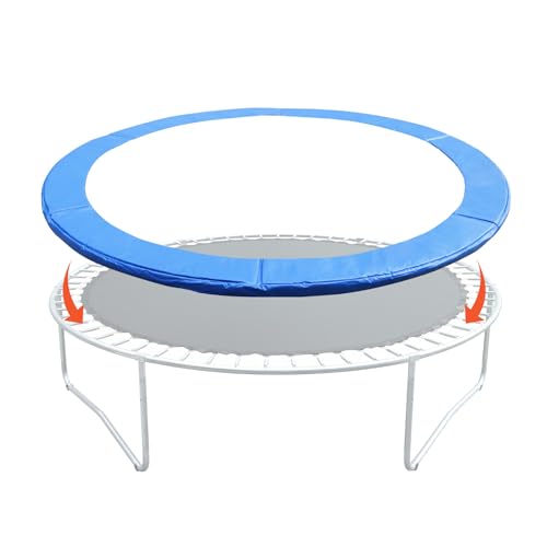Aoodor Trampoline Safety Pad Replacement 15FT Universal Waterproof Trampoline Spring Cover for Round Frame Blue