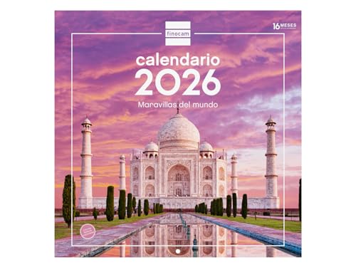 Finocam - Calendario De Pared 2026 30x30 Cm Mes Vista Enero - Diciembre 2026 Sep.- Dic. 2025 4 Meses Reducidos Calendario 2026 Imágenes Maravillas Del Mundo - Español