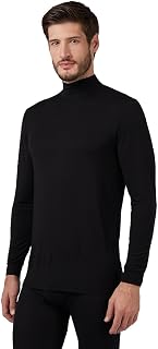 32 Degrees Men's Lightweight Thermal Baselayer Mock Neck Long Sleeve Top - Warmth Without Bulk for Winter Layering