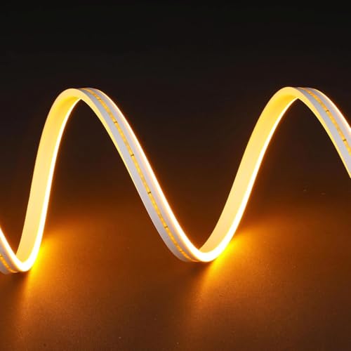 Image of 16.4 Feet Neon LED Strip Lights, with 12V Adapter, Waterproof IP65, Silicone Flexible Rope Light for Home Decor | Led Strip Lights | Neon Lights | Strip Lights | DIY | (Yellow)