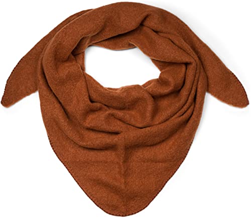 styleBREAKER Damen Großer Strick Dreieck Schal einfarbig meliert | Weiches warmes Winter Dreiecktuch | Strickschal aus Viskose Wolle für kuschlige Looks, Farbe:Rehbraun