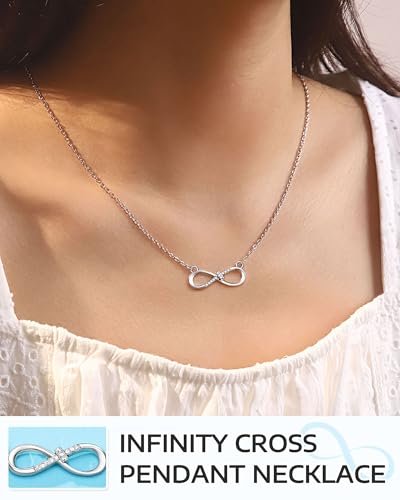 Love is Forever-Infinity CZ Cross Necklace Baptism Confirmation Religious Christian Gifts for Women Girls2