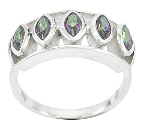 Anneau en argent sterling 925 multi naturel RIYO indien pour femme
