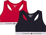 Tommy Hilfiger Chicas 2 Paquete Bralette De Algodón Original, Cielo Rojo Primario / Desierto