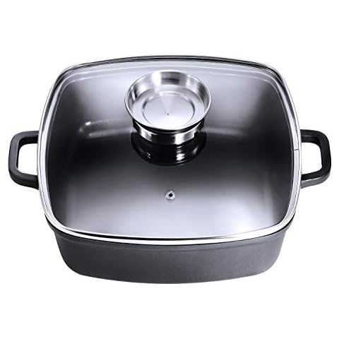 Kopf Bräter Santorin Aluguss 35 x 28 cm 5 Liter inkl. Glasdeckel Cover