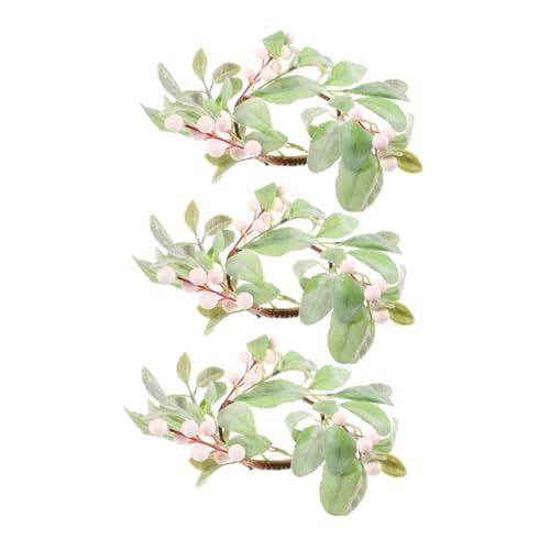 GRIRIW Candle Ring Greenery Wreath Realistic Faux Floral Pillar Candle Holder Christmas Decor Festive Home Accessory