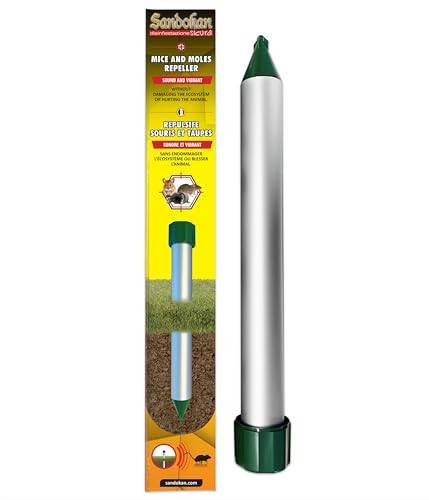 Disabituante Talpe e Arvicole Sandokan – Vibrazioni Soniche Naturali – Protezione Giardino, Orto e Prato – Metodo Ecologico Senza Veleni – Facile Installazione