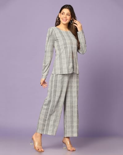 Image of Leriya Fashion Co-ord Set for Women Stylish Lycra Cotton | Western Summer Dress for Woman | Trendy Summer Casual Travel Outfit | A Line Dresses for Women | Western Stylish Midi Party Dress Outfits