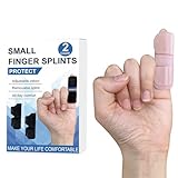 GenetGo 2 Pack Small Trigger Finger Splint - Pinkie Finger Brace for Broken Finger, Knuckle Immobilization for Arthritis Pain, Sport Injuries (Pink)
