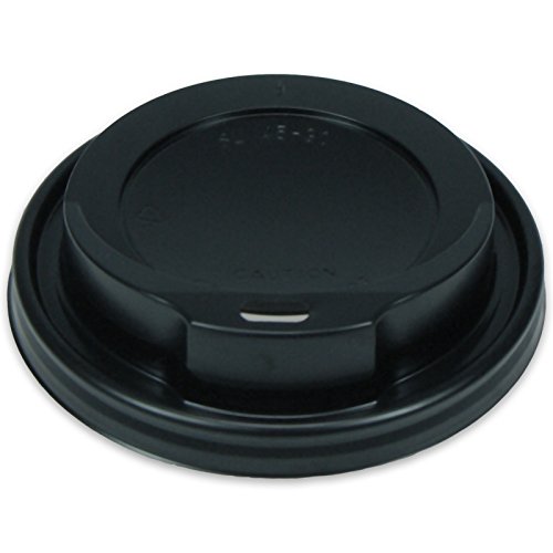 1000 Premium Coffee To Go Deckel 12/16/20oz, Deckel f. Kaffeebecher 0,3-0,5L, Plastik, Verschlußdeckel Pappbecher, Einweg Deckel, Kaffeebecher Haube - schwarz, auslaufsicherer Deckel zum Mitnehmen von Kaffee Cover