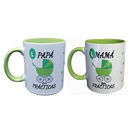 HogarMisorpresa Pareja de Tazas Papás Mamás en Prácticas PAPÁ PRIMERIZO MAMÁ PRIMERIZA
