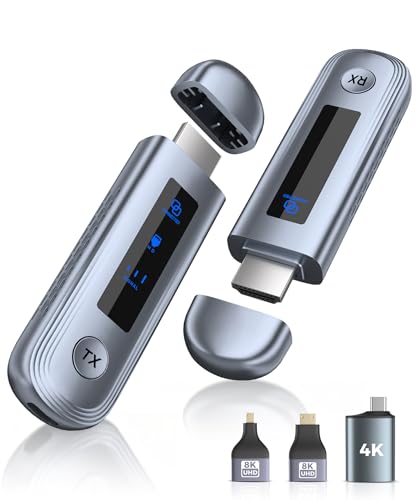 Beyn 4K Wireless HDMI Transmitter and Receiver, 4K Input & Output,2026 Upgraded LED Display,Plug and Play,Wireless HDMI Extender,Compatible with PC/Laptop/Camera/HDTV/Projector/TV Box