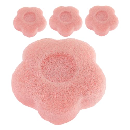 VALICLUD 4 Piezas Lavado de cara esponja depurador facial reutilizable Puff de limpieza de la cara depurador de la cara almohadillas de limpieza facial rosa