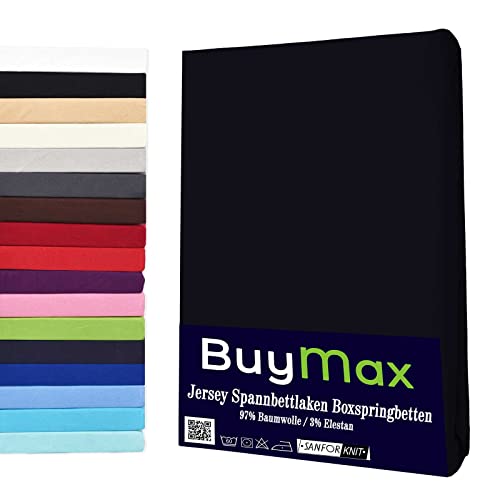 Buymax® Spannbettlaken 60x120 70x140 80x200 90x200 100x200 120x200 140x200 160x200 180x200 200x200 Baumwolle Bettlaken Jersey