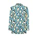 Hawapod Blazer for Men Penguin Print Casual Fashion One Button Animal Suit Jacket Lapel Light Blue Blazer Coat with Pocket XS-5XL
